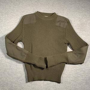 DSCP Valor Collection Sweater Mens 40 Olive Green Wool Military Pullover Patch